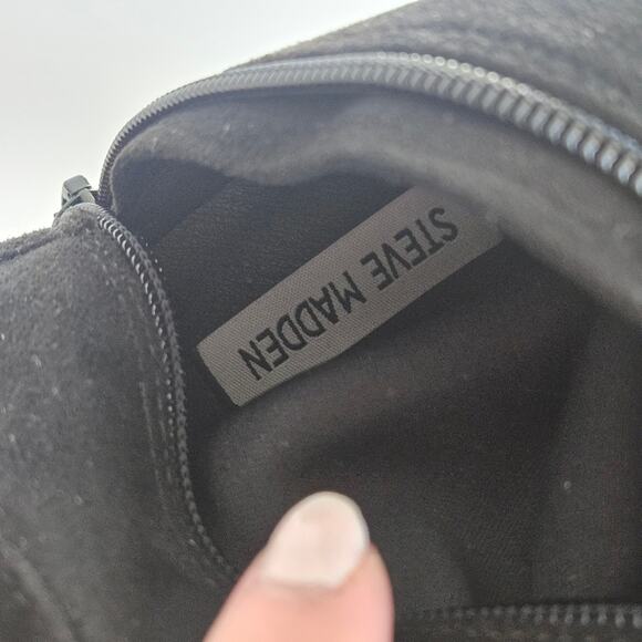 Steve Madden Women's Shari Over The Knee‎ Heeled Boots Black Size 7M Faux Suede - Picture 11 of 12